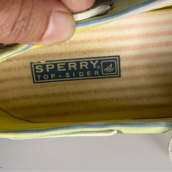 Sperry Top-Sider Women Size 8.5M Bahama Pink/Lime Stripe Canvas Boat Shoes - Picture 11 of 12